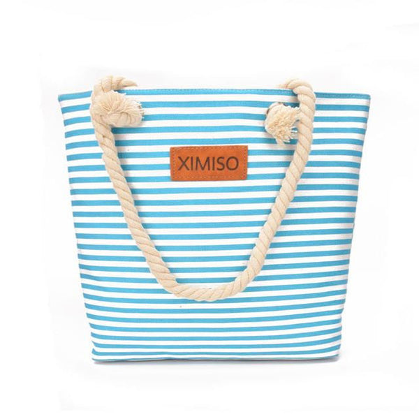 XIMISO Large Capacity Casual Canvas Shoulder Striped Bag