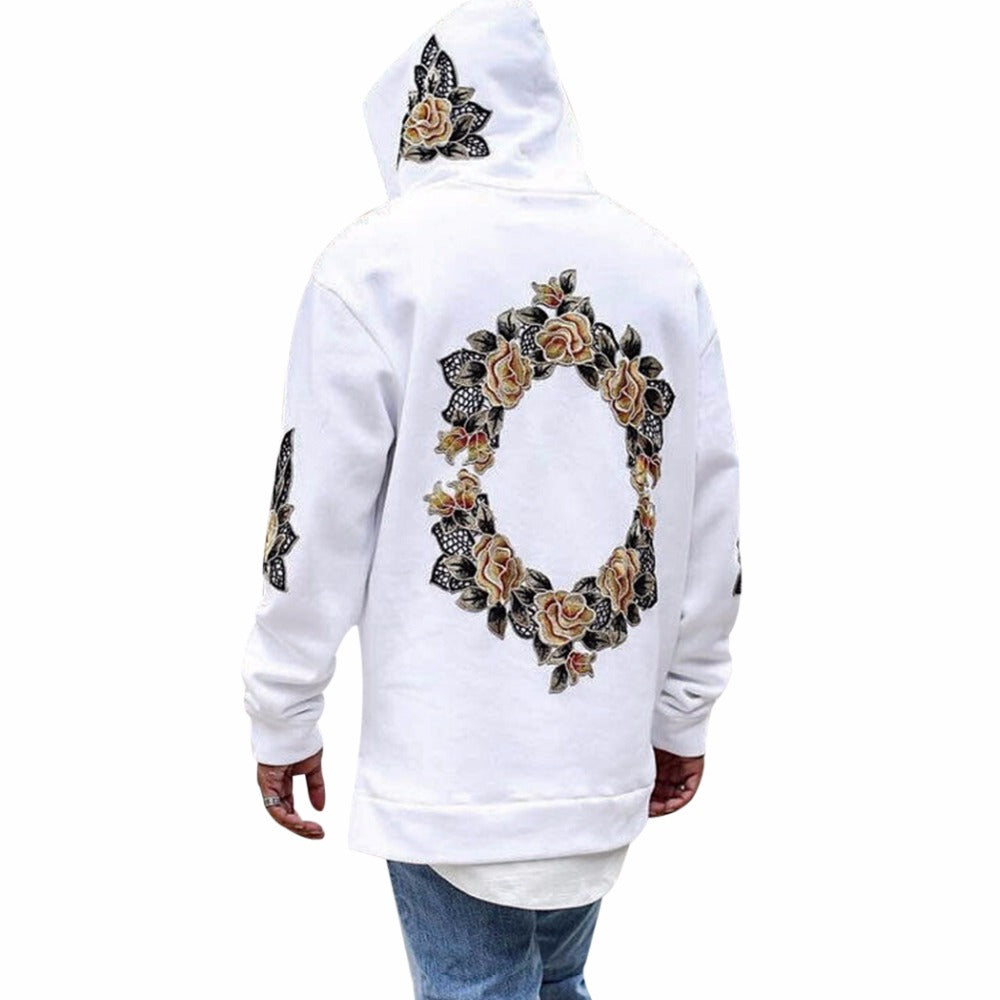 Casual Flower Print Hoodie