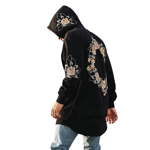 Casual Flower Print Hoodie